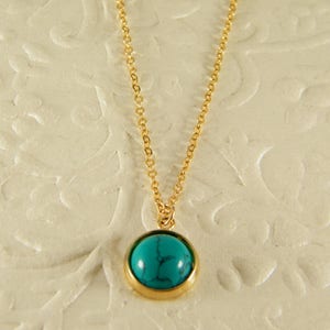 Turquoise gold necklace, Blue gold necklace, Turquoise pendant, Gem stone necklace, 14 k gold filled necklace, Gift for women, Gift for men