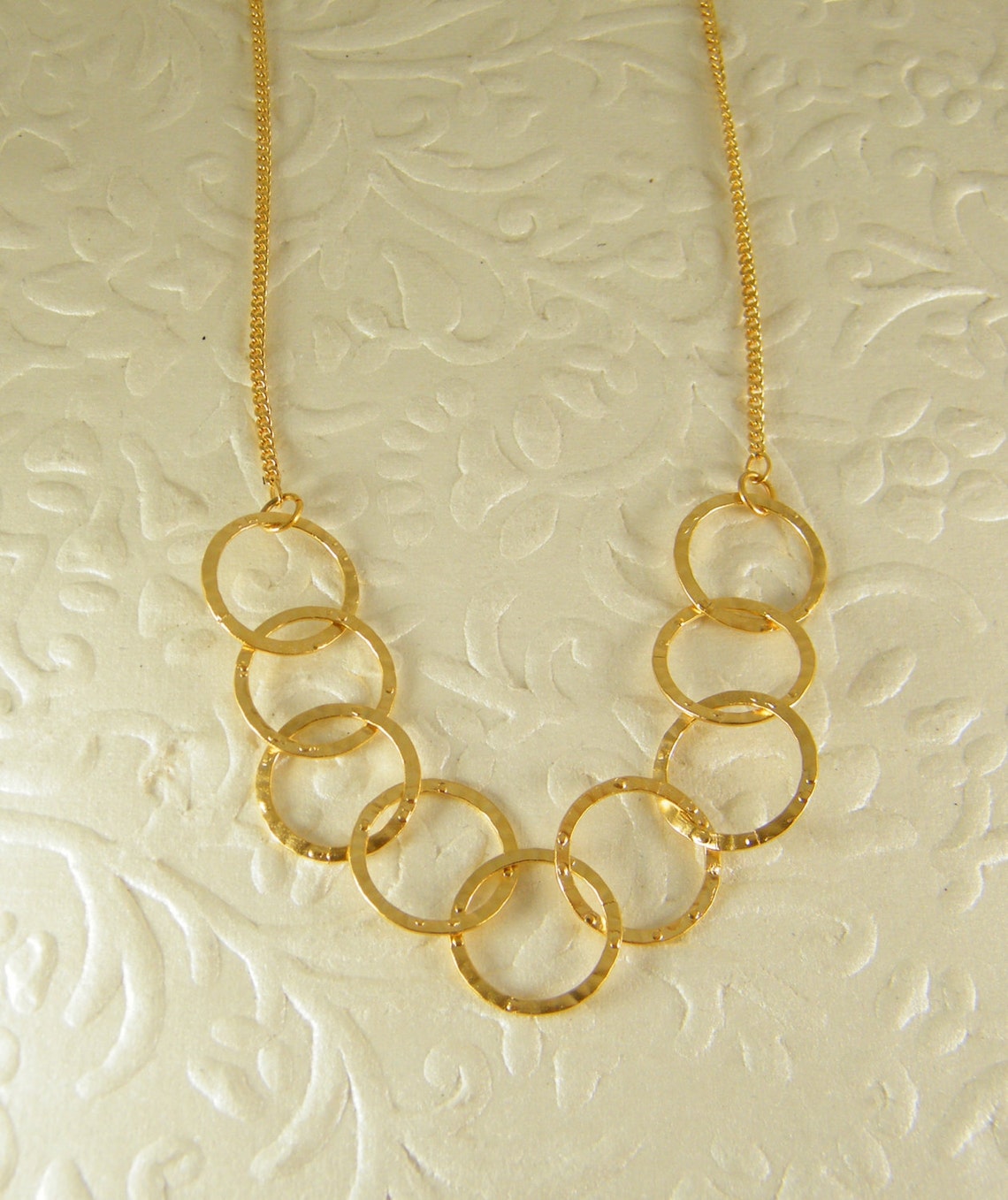 Gold Plated Necklace, Circle Necklace, Gold Necklace, Women Necklace