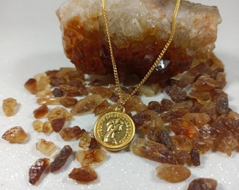 Gold plated coin unisex coin necklace