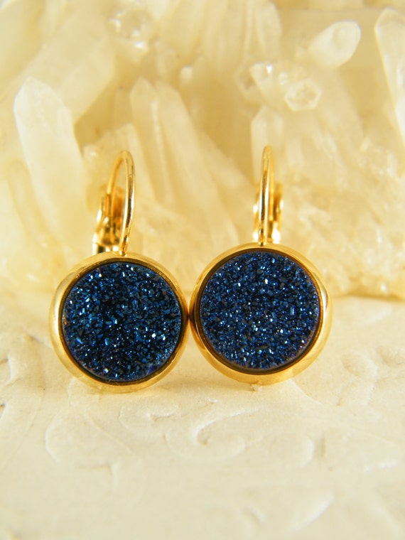 dark blue stone earrings