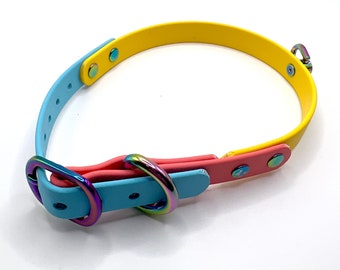 Pansexual Collar - Pink/Yellow/Blue Biothane Buckle Collar