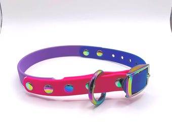 Bisexual Collar - Pink/Purple/Blurple Biothane Buckle Collar
