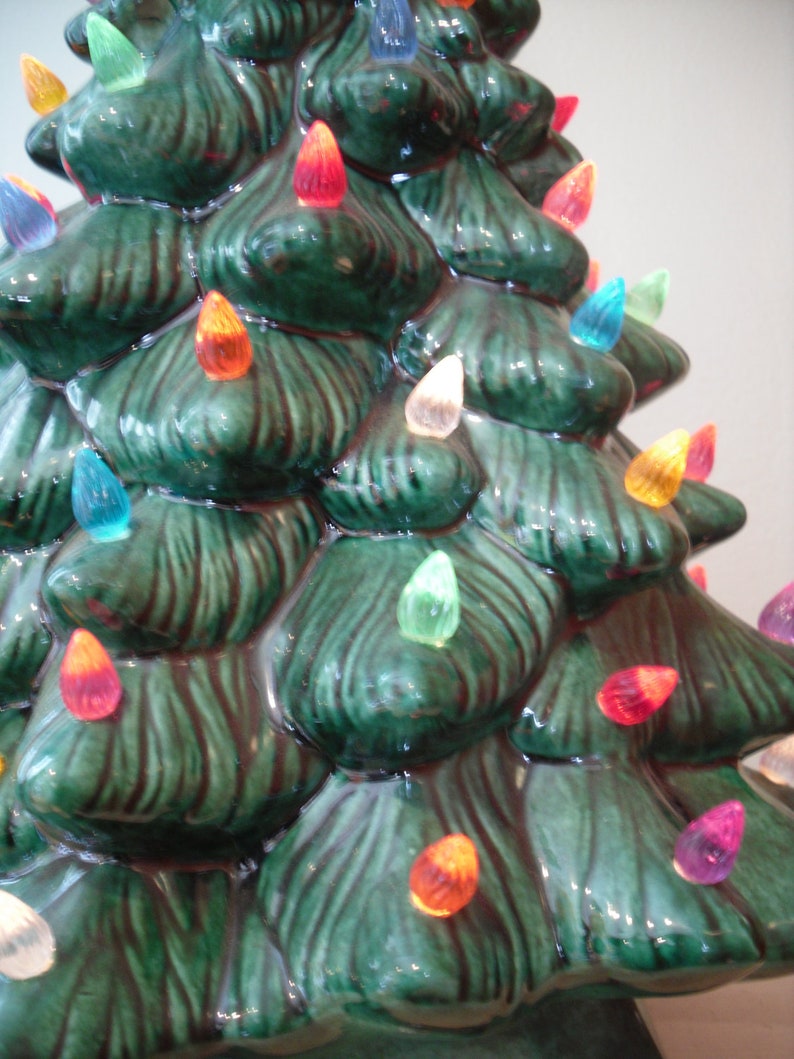 Vintage Ceramic Christmas Tree 19 Lighted Music Box Etsy