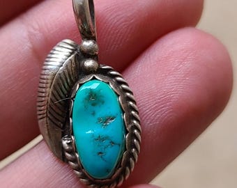 Vintage Navajo Sterling and Turquoise Pendant
