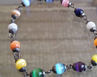 vintage bracelet with colorful glass beads