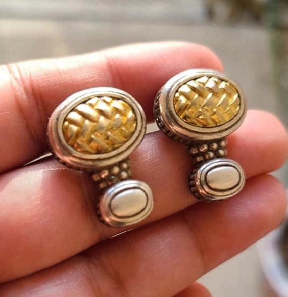 BRIGHTON Two Tone Earrings Pierced
