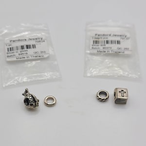 Authentic Pandora two Charms/Beads Silver 925 ALE 79604 79137