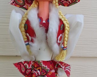 Vintage Handmade Holland Dutch Netherlands Wood Wooden Doll