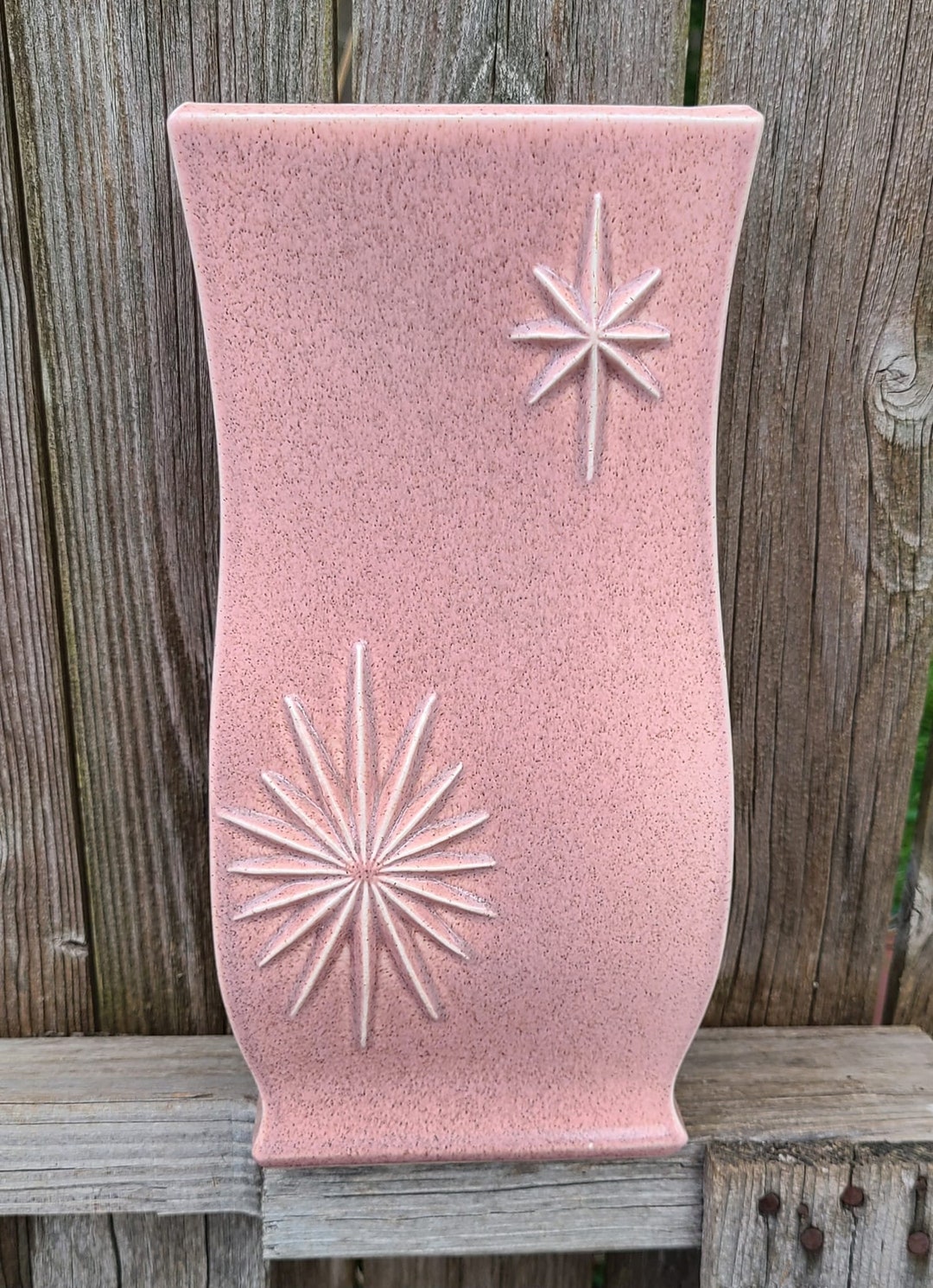 Vintage Red Wing Pottery Vase Pink Atomic Starburst Mid Century M1570