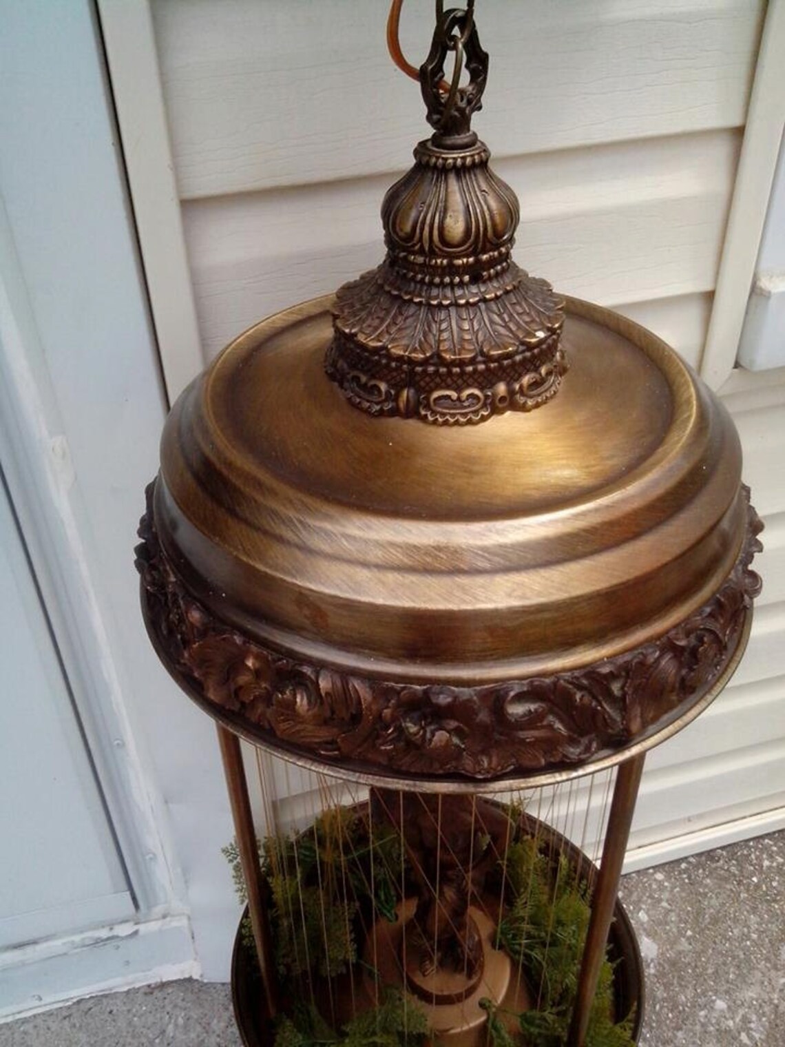 Large vintage oil rain lamp with nude lady Etsy