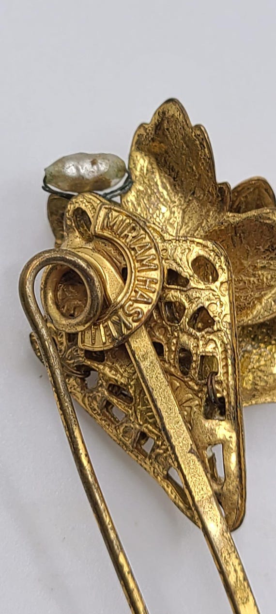 Vintage signed Miriam Haskell safe pin brooch - image 6