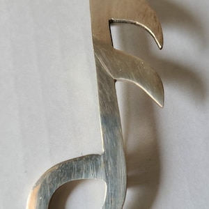 Vintage Sterling Silver 14.9 grams MEXICO Music Symbol brooch pin