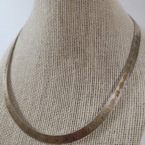 Vintage 20.7 grams sterling silver and gold elephants flat choker made in Italy