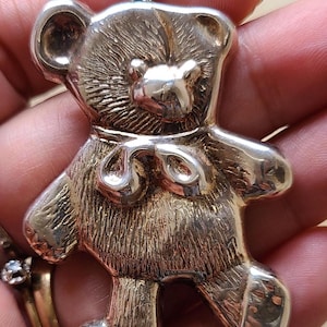 Sterling Silver Large Teddy Bear Pendant