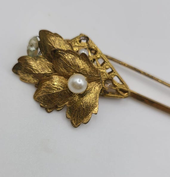 Vintage signed Miriam Haskell safe pin brooch - image 5