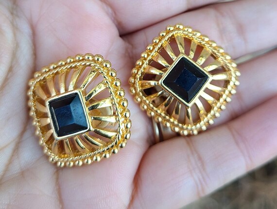 Swarovski Signed Swan Mark Gold Tone Clip on Earrings - Etsy