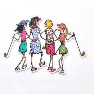 Golf gift for women golf print girl shop Golf STICKERS friends women golf FREE SHIPPING Golf Friends golfers 1 sticker or sets of 2,4 or 8