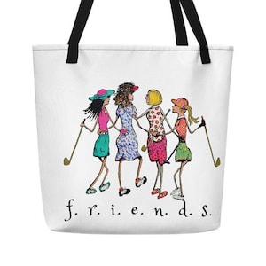 Golf Friends Beach Tote: Women Golfers Gift (16x20)