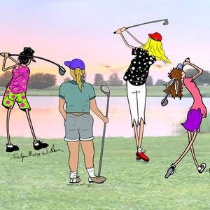 NEW Item golf gift for women GOLF SWINGS Note Cards golf background set of 4 Women golfers Golf ladies gift golf print girlfriend women golf