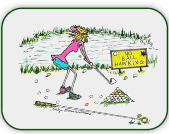 SALE Clearance Funny Golf Note Cards: "No Ball Hawking" Ladies Golf Gift