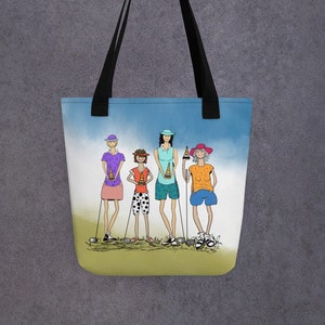 Golf Club Champion Tote Bag: Women&#39;s Golf Gift (15x15) women who golf ladies gift golf print women golf friend gift girlfriends foursome