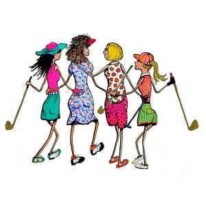 Womens golf gift Note Cards Golf Ladies Friends Plain set 4 GOLF Notecards  golf print favors golf girl gifts for her SHIPS to USA only