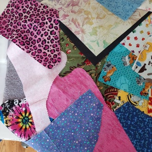 Colorful Cotton Fabric Remnants: Scrapbooking, Collage, Doll Making