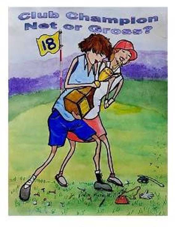 Golf Note Cards Golf Dame Humour Club Champion Ensemble De 4 Etsy
