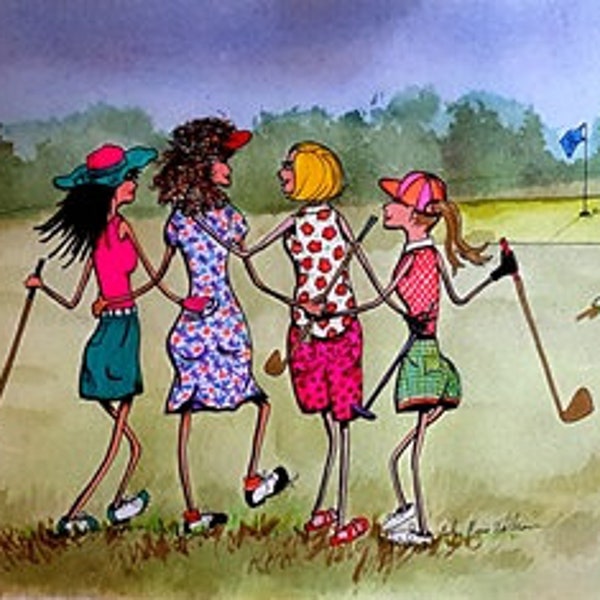 golf gift women Friends GOLF Note Cards set of 4 Women golfers Golf ladies gift golf girlfriend women who golf girlfriend golfer notecards