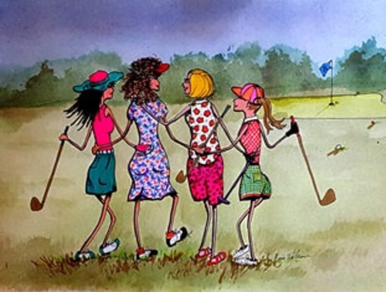 Golf Gift Women Friends GOLF Note Cards Set of 4 Women Golfers Golf