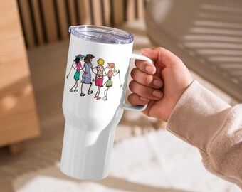 Golf Friends Travel Mug: Women's Golf Gift women who golf ladies gift golf print women golf friend gift  foursome great gift tee favor