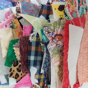 Cotton Fabric Remnants: Colorful Scrap Pieces for Crafts & Collage