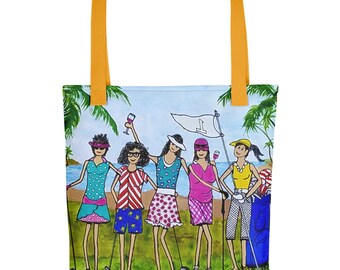 【HAZZYS GOLF】Women's Logo Decorated Nylon Tote Bag /追跡付 HAZZYS GOLF】Women's Logo Decorated Nylon Tote Bag /追跡付