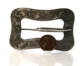 Victorian Sterling Silver Buckle Brooch Sash Pin