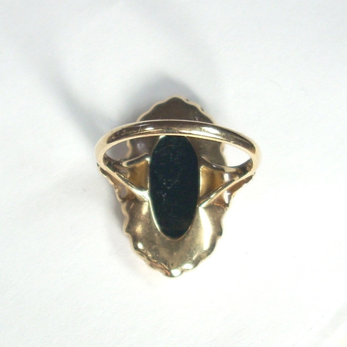 Vintage Black Onyx Ring Ladies Gemstone Ring 10k yellow Etsy