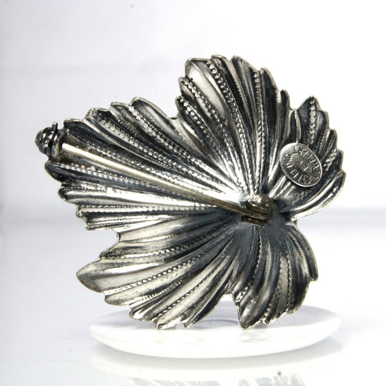 Vintage Leaf Pin Brooch Sterling Silver Signed Jewelart 1 5/8 Etsy