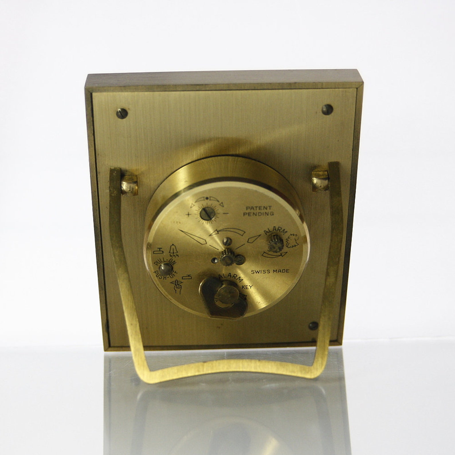 Mid Century Swiza Sheffield Alarm Clock With Brass Case Etsy