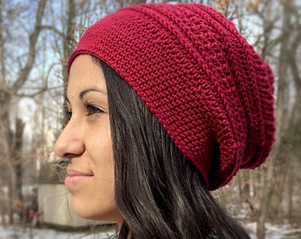 Slouch Hat Crochet Pattern: Marion Slouch Crochet Pattern PDF | Slouchy Hat Crochet Pattern by Little Monkeys Crochet | #3 Yarn