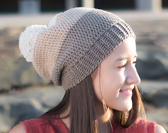 Pattern: Carlyle Slouch Hat Crochet Pattern PDF (Slouchy Hat Crochet Pattern by Little Monkeys Crochet) Slouch Crochet Pattern Easy Hat