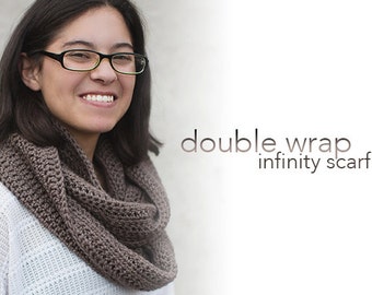 Crochet Pattern - Double-Wrap Infinity Scarf (Infinity Scarf Crochet Pattern by Little Monkeys Crochet) Infinity Scarf Crochet Pattern