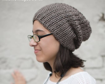 Slouchy Hat Crochet Pattern PDF (The Half & Half Slouch Hat Crochet Pattern by Little Monkeys Crochet) Slouch Hat Pattern, Crochet Slouch