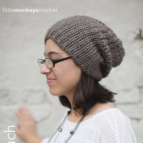 Slouchy Hat Crochet Pattern PDF (The Half & Half Slouch Hat Crochet Pattern by Little Monkeys Crochet) Slouch Hat Pattern, Crochet Slouch