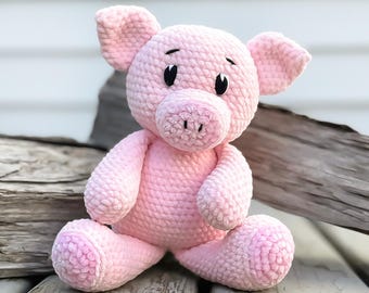 PDF PATTERN: Amigurumi Pig Crochet Pattern, Piggy Plush, Stuffed Pig, Crochet Pattern PDF, Instant Download