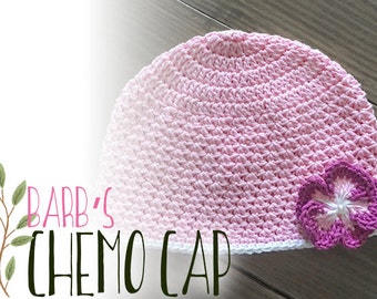 Chemo Cap Hat Crochet Pattern PDF (Barb's Chemo Cap Crochet Pattern by Little Monkeys Crochet) Beanie Hat Pattern, Crochet Chemo Hat