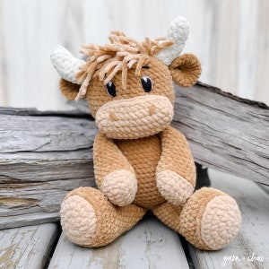 PDF PATTERN: Amigurumi Highland Cow Crochet Pattern, Highland Cow Plush, Stuffed Highland Cow, Crochet Pattern PDF, Instant Download
