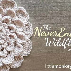 Crochet Flower Pattern PDF The Neverending Wildflower Crochet Pattern by Little Monkeys Crochet flower crochet pattern image 2