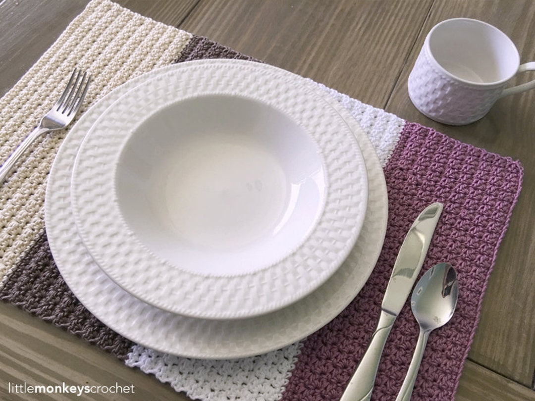 Crochet Pattern Placemat color Block Placemat Crochet Pattern by