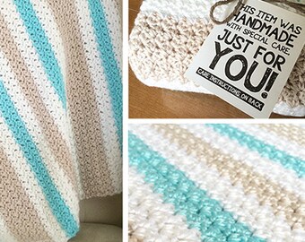 Crochet Pattern: Baby Blanket (Sweet Ocean Breeze Baby Blanket Crochet Pattern by Little Monkeys Crochet) PDF Crochet Blanket Pattern