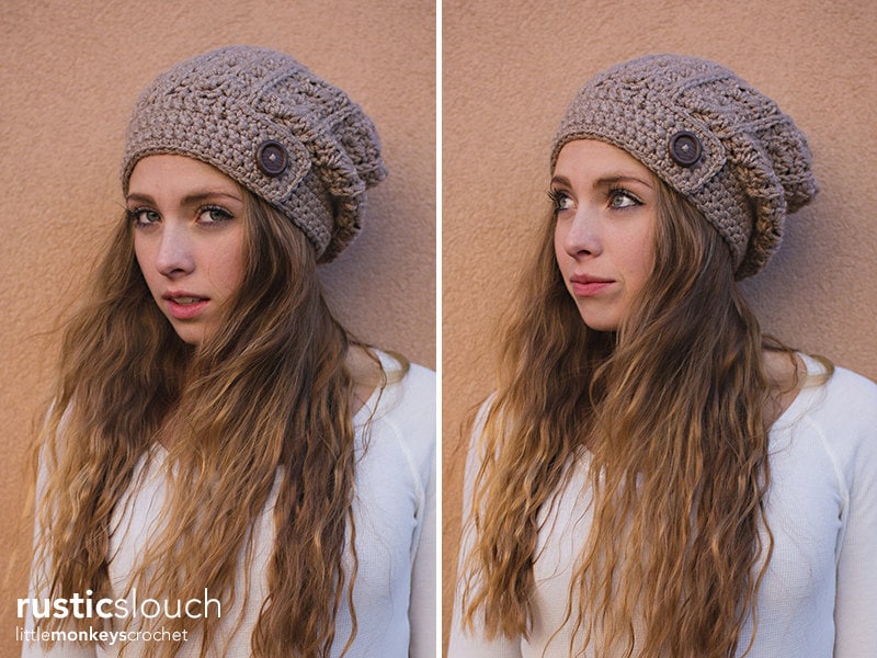 Rustic Slouch Hat Crochet Pattern rustic Slouchy Hat Crochet - Etsy UK