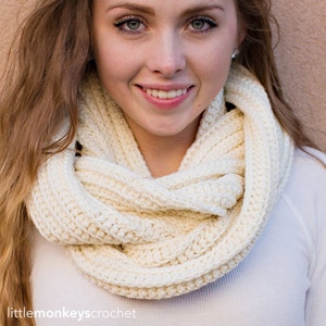 Pattern: Super Plush Faux-Knit Infinity Scarf Crochet Pattern PDF Crochet Pattern by Little Monkeys Crochet Scarf Crochet Pattern Easy image 3